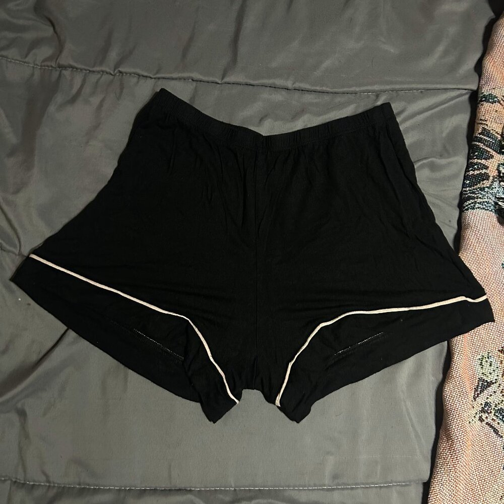 Black soft pajama shorts